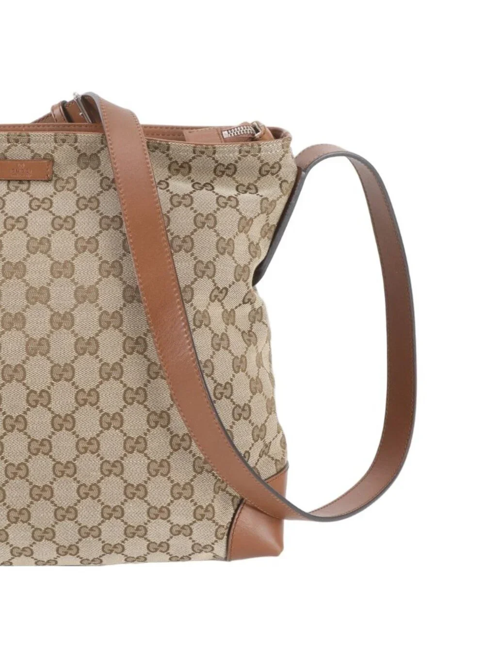 Gucci GG Canvas Leather Shoulder Bag Crossbody Tote